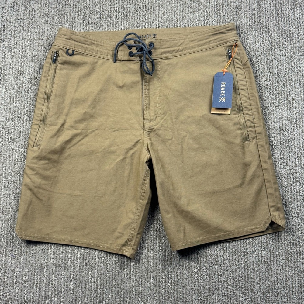 Roark Layover 2.0 Short Mens 38 Stretch Canvas Drawstring Dark Khaki